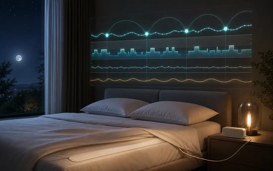 AI 根据床上传感带数据分析整夜睡眠周期和睡眠阶段